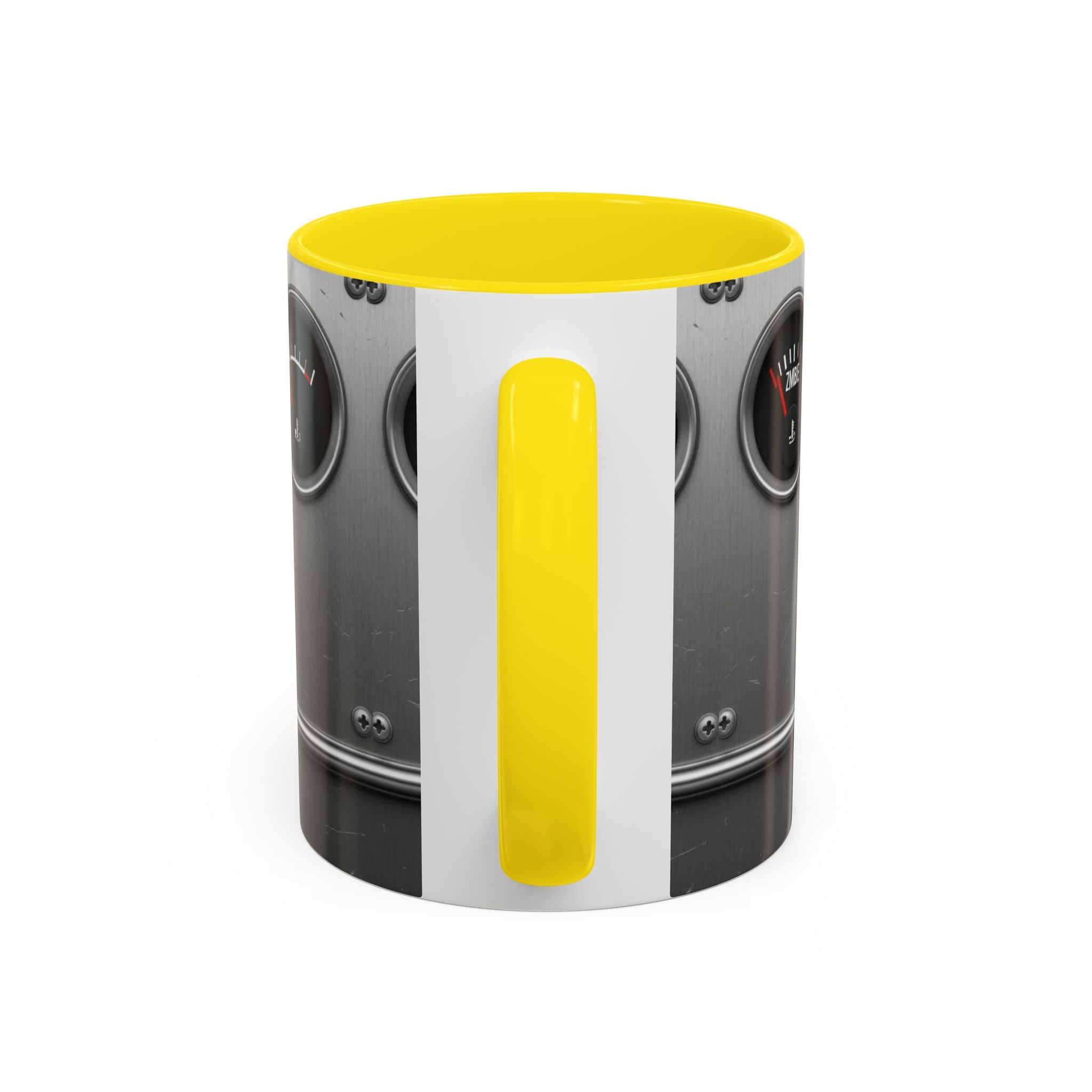 Accent Coffee Mug — "Premium Dad Fuel: Legendary Dad Mode Activated" Vintage Gauge Design