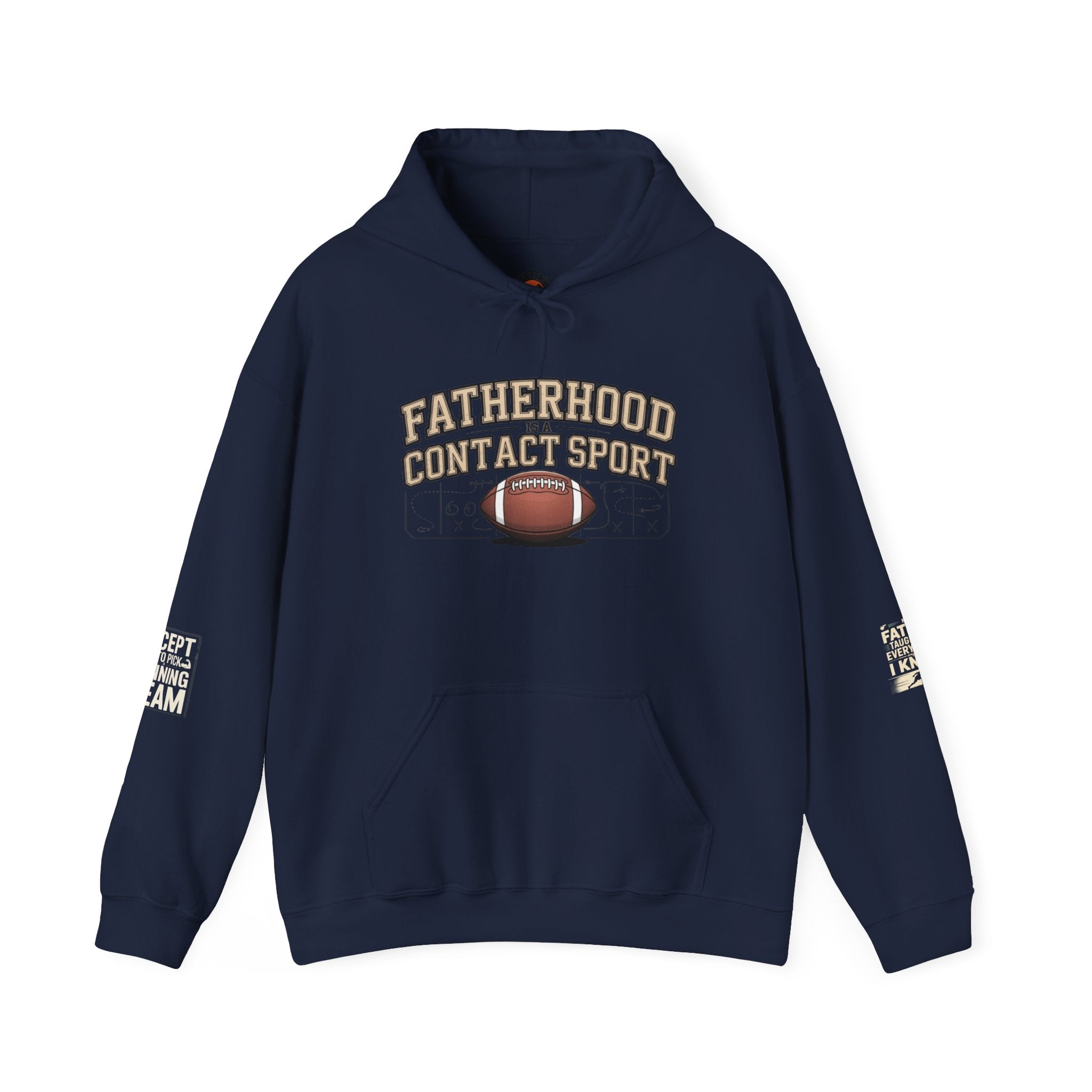 Vintage 1970s College Football Hoodie - Fatherhood is a Contact Sport