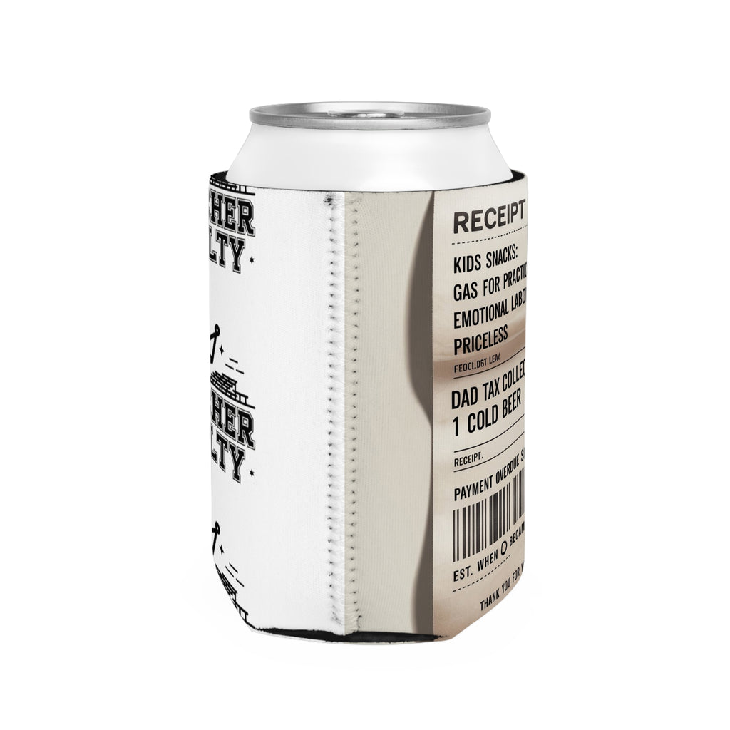 Can Cooler Sleeve — Vintage Receipt 'Dad Tax Collected: 1 Cold Beer' Design