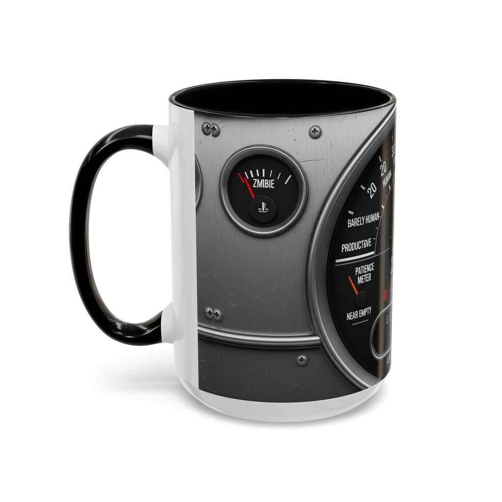 Accent Coffee Mug — "Premium Dad Fuel: Legendary Dad Mode Activated" Vintage Gauge Design