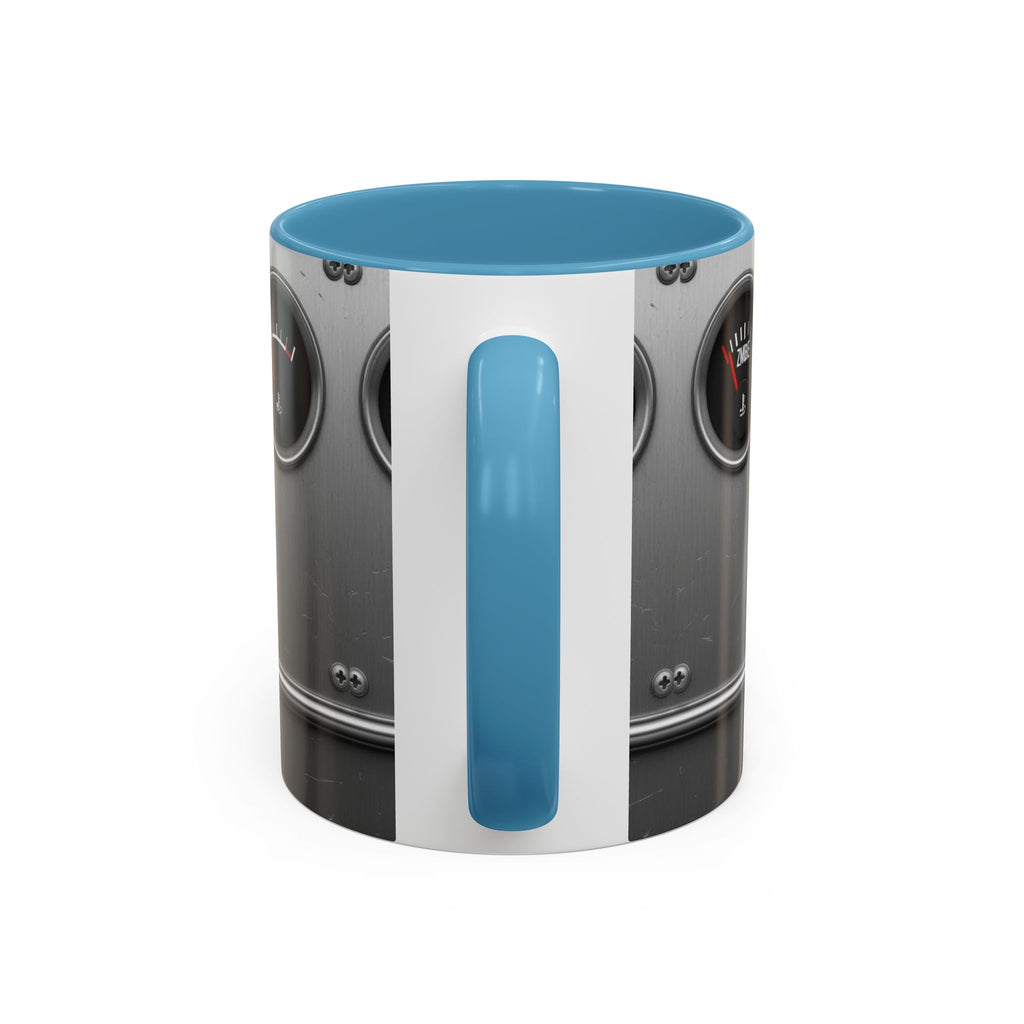 Accent Coffee Mug — "Premium Dad Fuel: Legendary Dad Mode Activated" Vintage Gauge Design