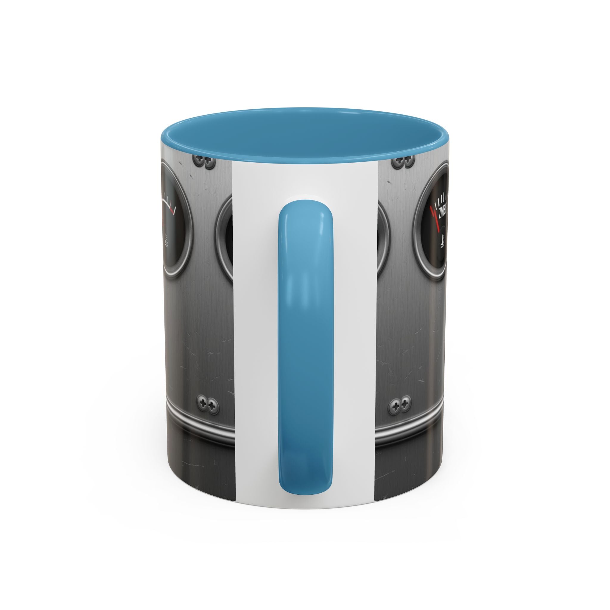 Accent Coffee Mug — "Premium Dad Fuel: Legendary Dad Mode Activated" Vintage Gauge Design