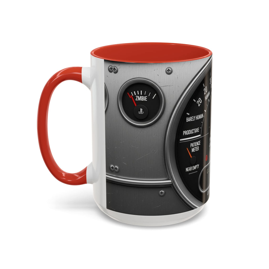 Accent Coffee Mug — "Premium Dad Fuel: Legendary Dad Mode Activated" Vintage Gauge Design