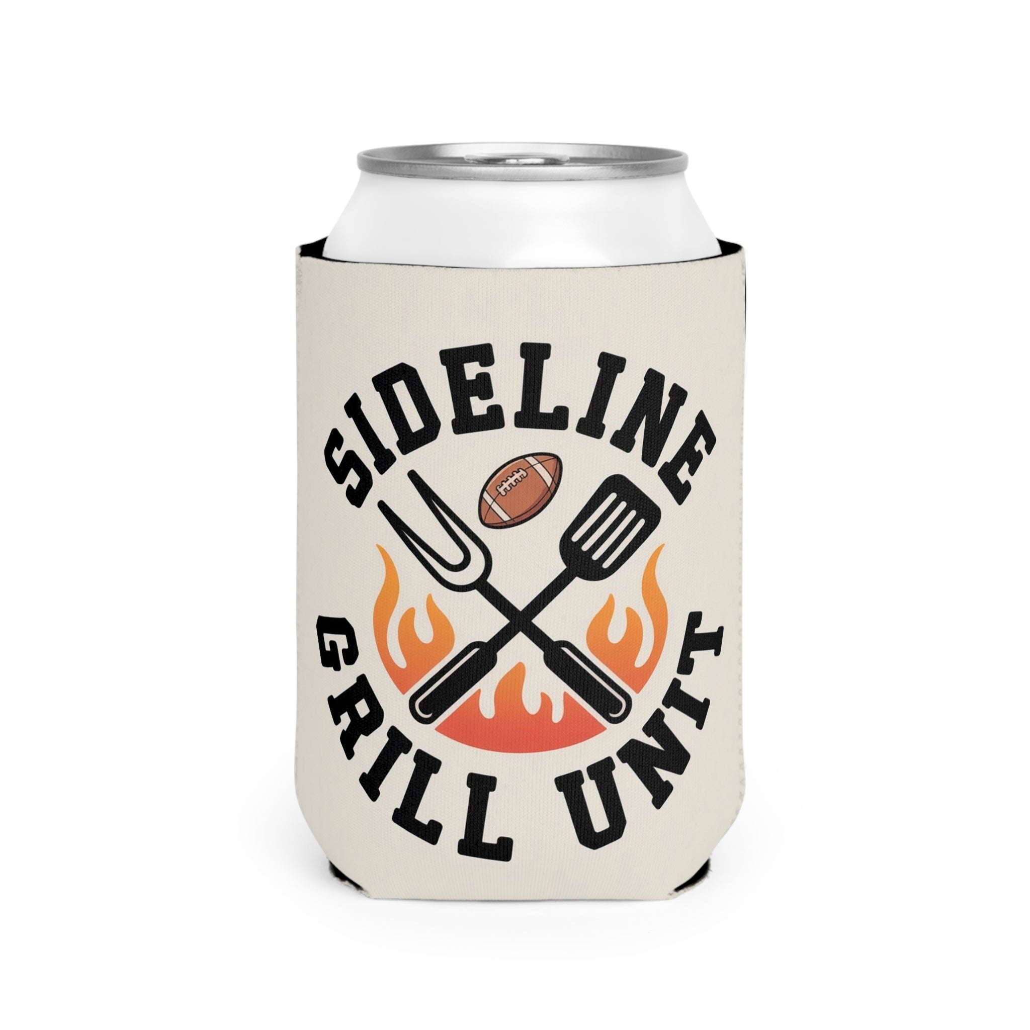 Can Cooler Sleeve - Dad’s Sideline Grill Unit Sports Parody Badge