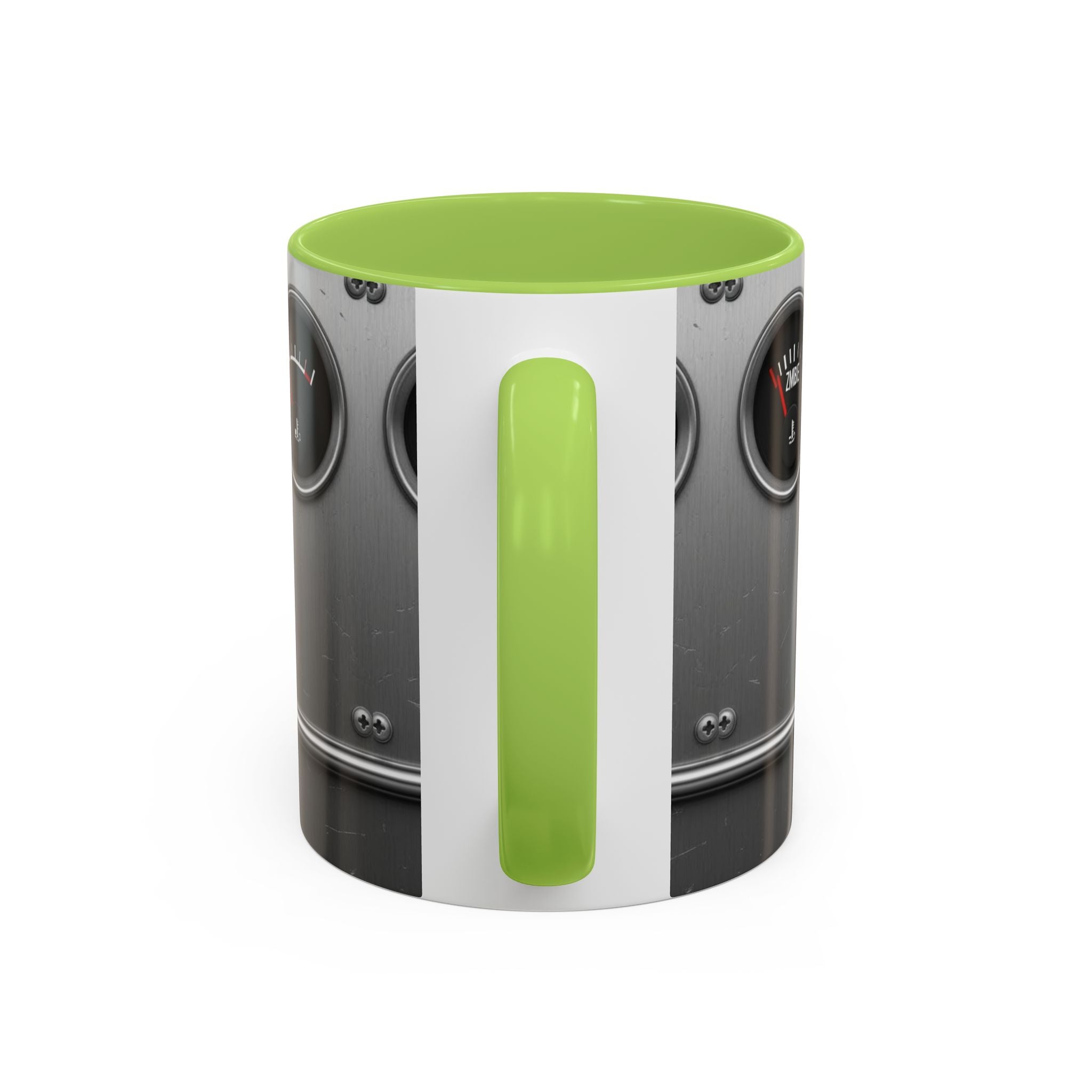 Accent Coffee Mug — "Premium Dad Fuel: Legendary Dad Mode Activated" Vintage Gauge Design