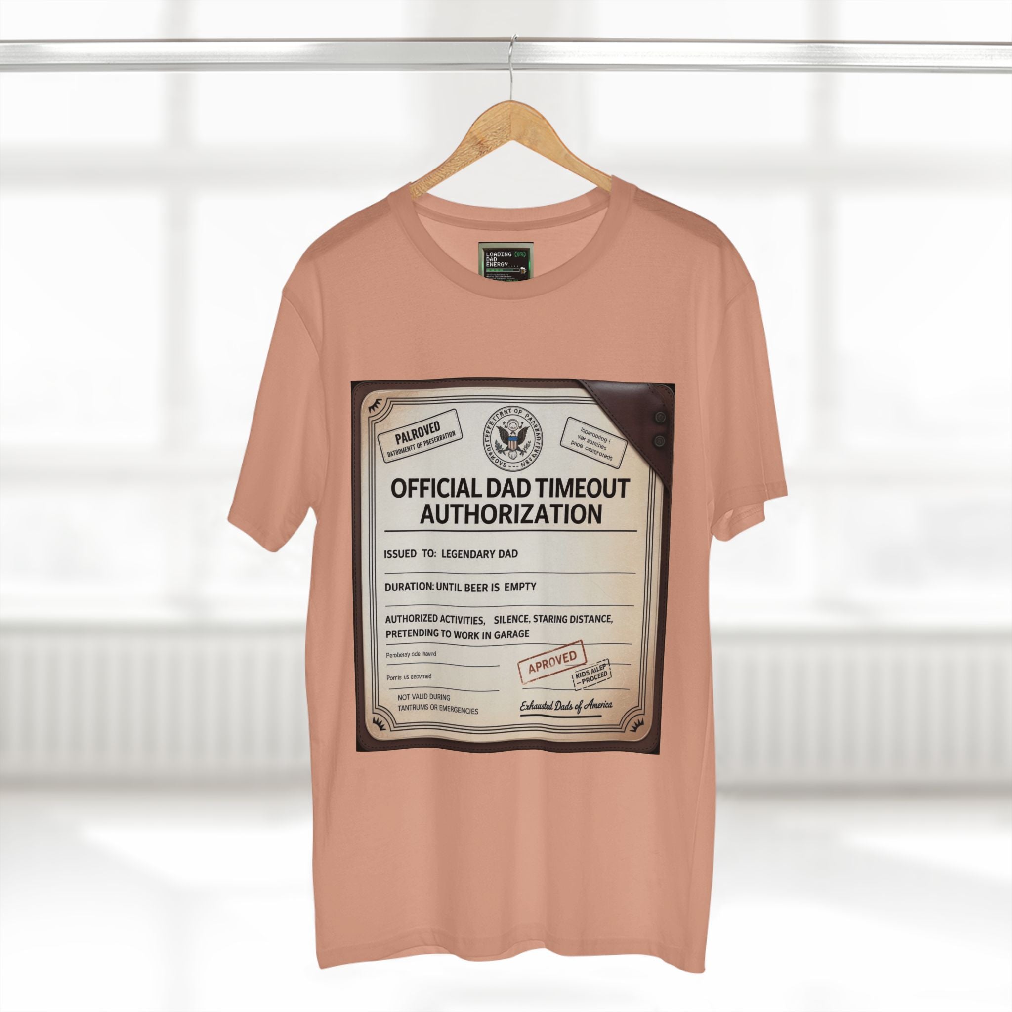 Official Dad Timeout Authorization Tee — "Issued to: Legendary Dad"