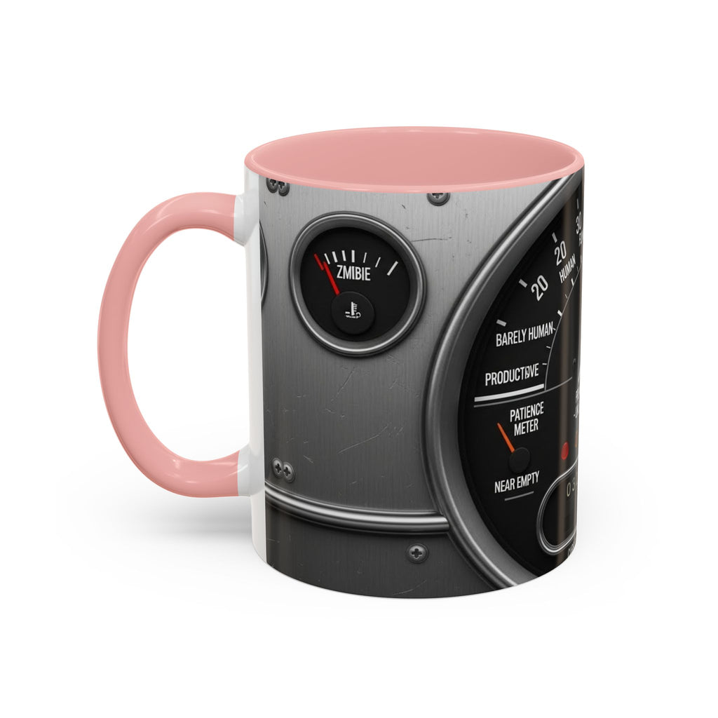 Accent Coffee Mug — "Premium Dad Fuel: Legendary Dad Mode Activated" Vintage Gauge Design