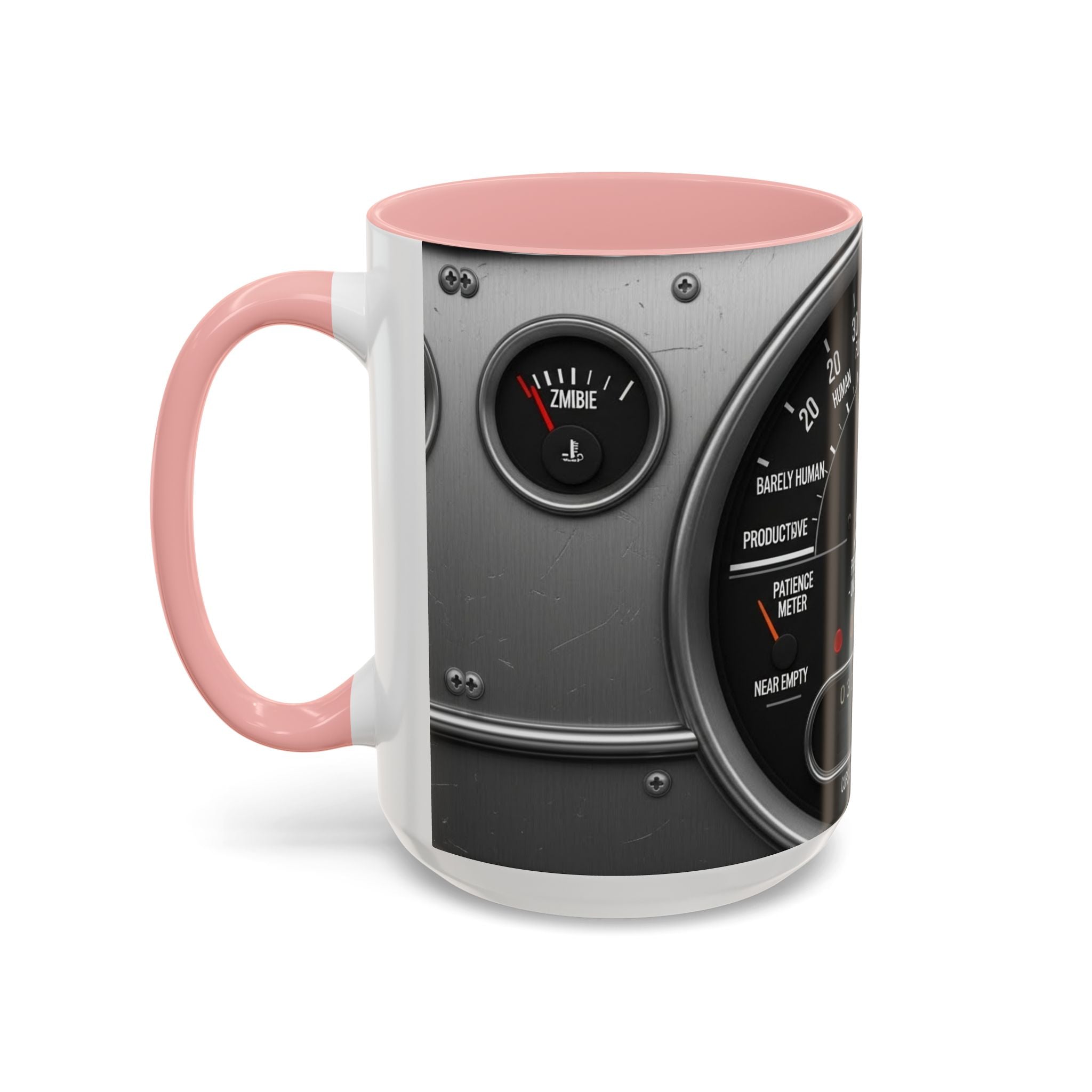 Accent Coffee Mug — "Premium Dad Fuel: Legendary Dad Mode Activated" Vintage Gauge Design