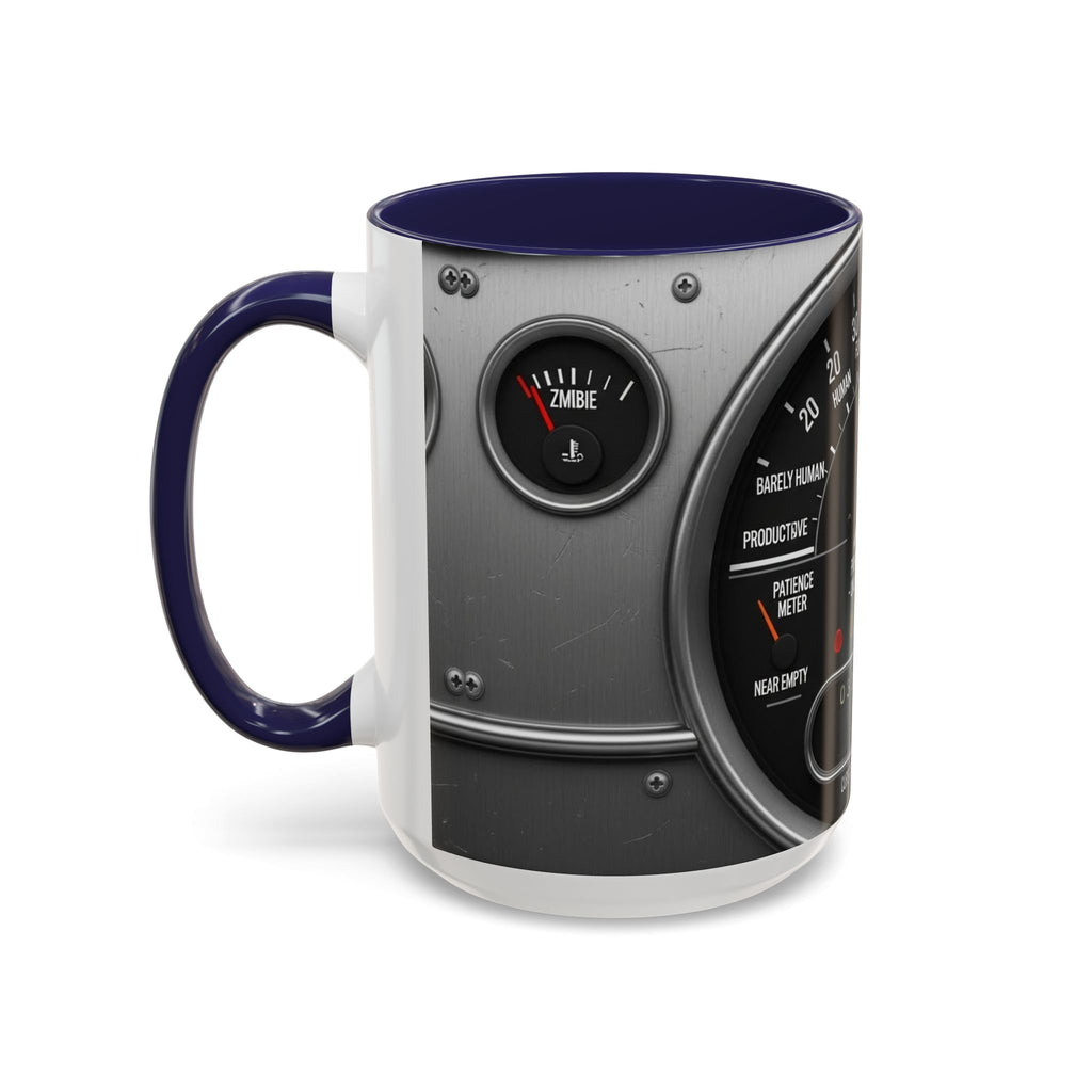 Accent Coffee Mug — "Premium Dad Fuel: Legendary Dad Mode Activated" Vintage Gauge Design