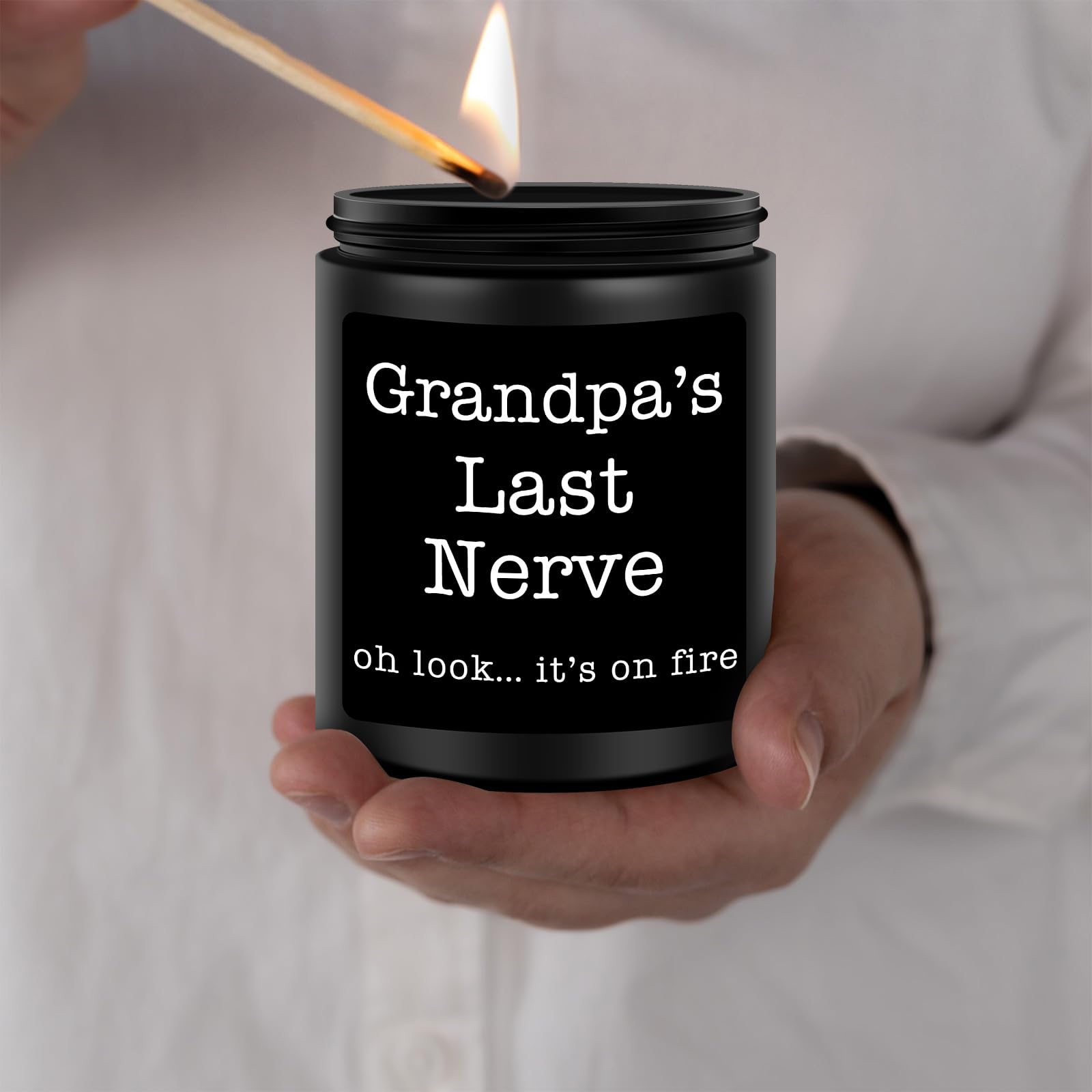 Homsolver Dad Gifts from Daughter Son, Gift for Dad Who Wants Nothing, Birthday Fathers Day Christmas for Stepdad Adoptive Father, Dad's Last Nerve Sandalwood Scented Candle