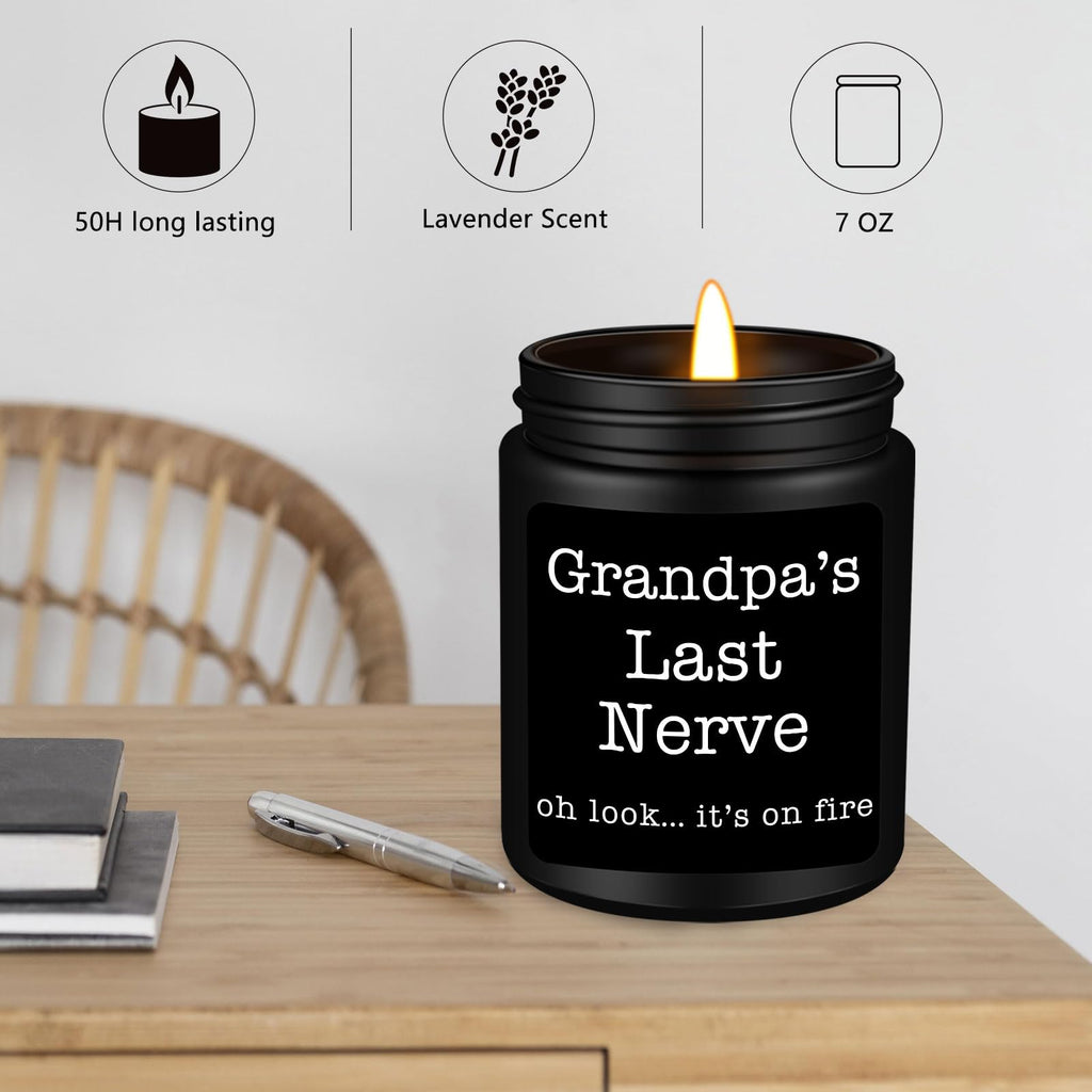 Homsolver Dad Gifts from Daughter Son, Gift for Dad Who Wants Nothing, Birthday Fathers Day Christmas for Stepdad Adoptive Father, Dad's Last Nerve Sandalwood Scented Candle