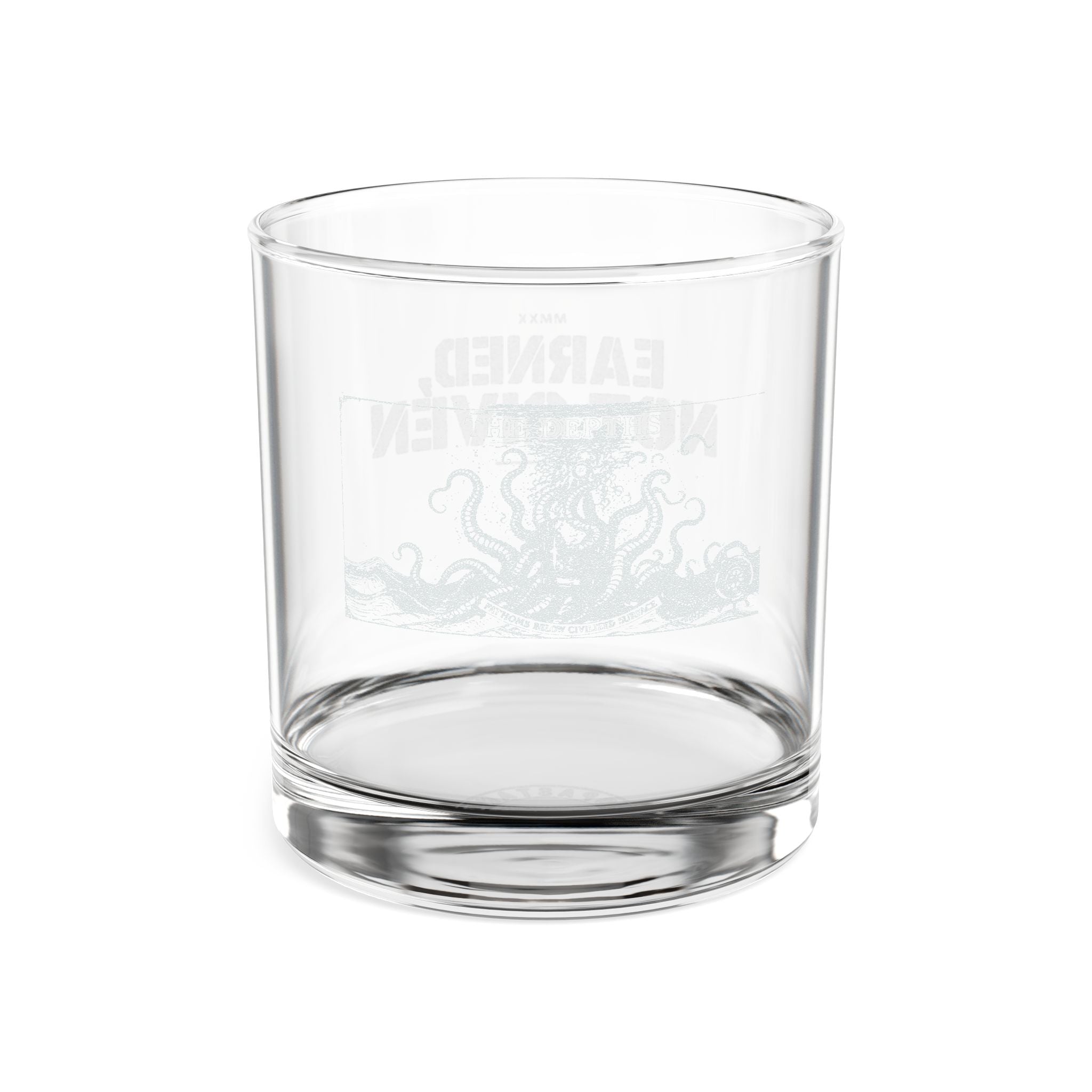 Dad’s Engraved Whiskey Glass 10.5oz — "Earned Not Given" Octopus Design