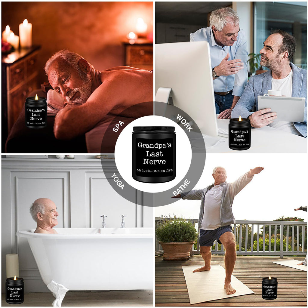 Homsolver Dad Gifts from Daughter Son, Gift for Dad Who Wants Nothing, Birthday Fathers Day Christmas for Stepdad Adoptive Father, Dad's Last Nerve Sandalwood Scented Candle