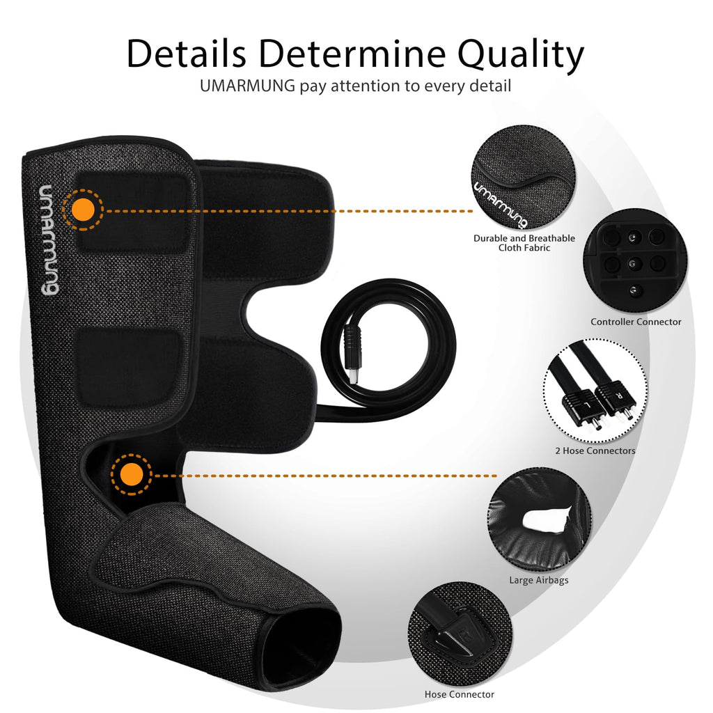 Gifts for Men, Women, Dad, Mom, Mothers Day, Fathers Day, Christmas, Birthday, Air Compression Massager with Heat for Foot, Leg, Knee, Works for Vericose Veins, Muscle Fatigue, Cramps, Swelling, Edema