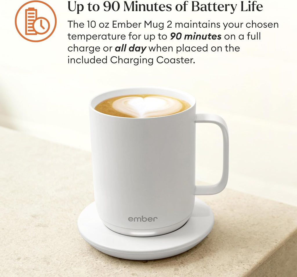 Ember Temperature Control Smart Mug 2, 14 Oz, App-Controlled Heated Coffee Mug with 80 Min Battery Life and Improved Design, Black