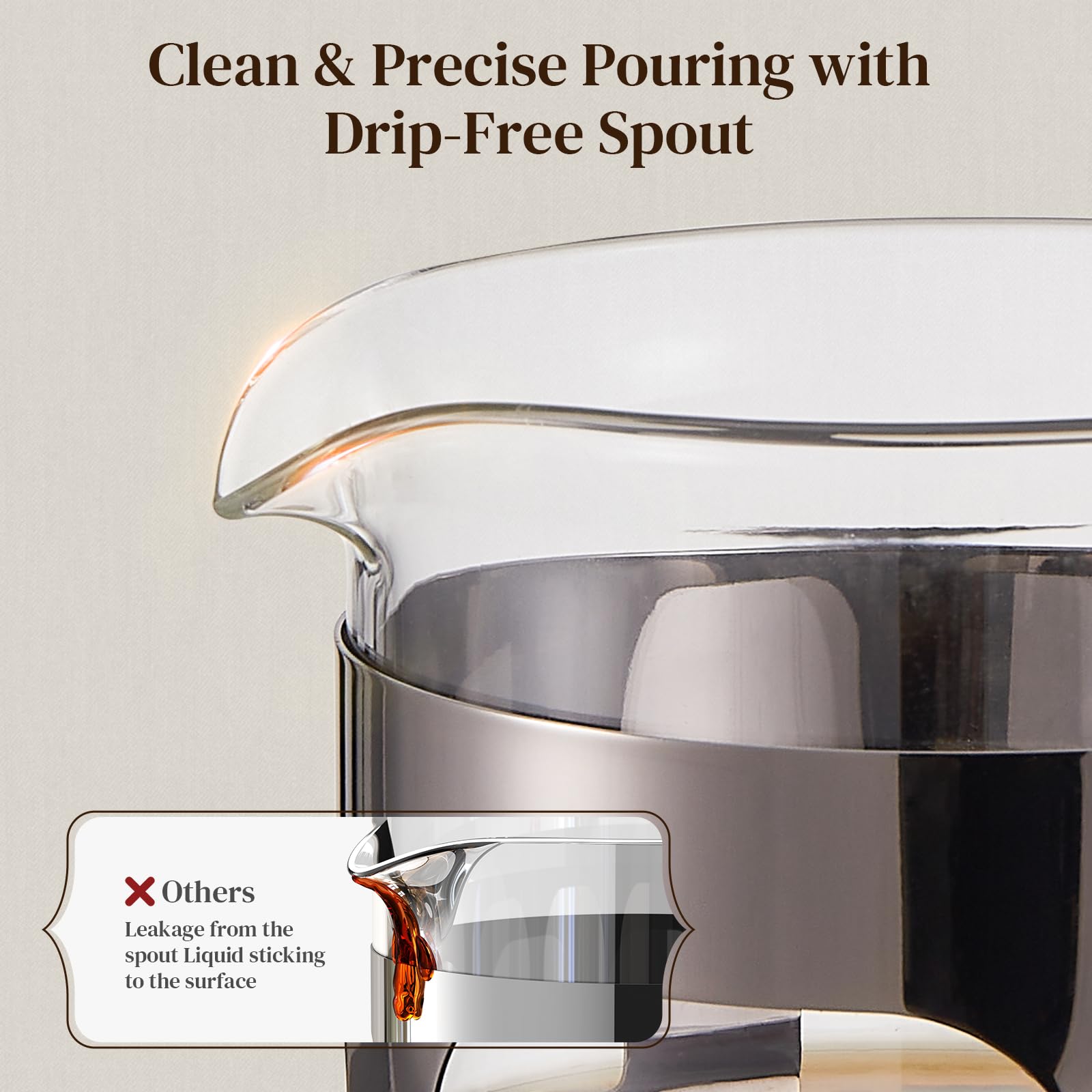 Veken French Press Coffee Maker 34oz 1 L, No Plastic Touching Cafe, Heat Resistant Thickened Borosilicate Glass, Stainless Steel Brewer, Cold Brew Cafetera Teapot for Kitchen Travel Camping, Copper