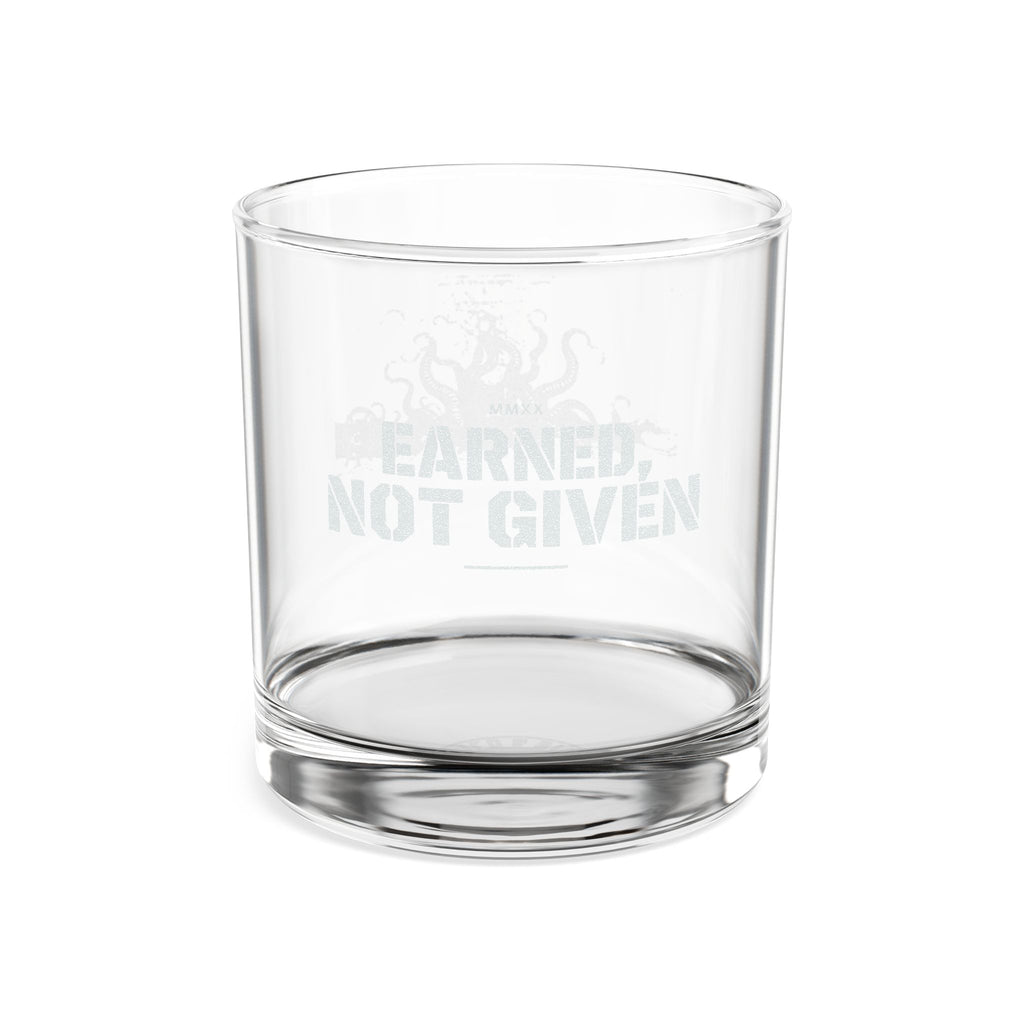 Dad’s Engraved Whiskey Glass 10.5oz — "Earned Not Given" Octopus Design
