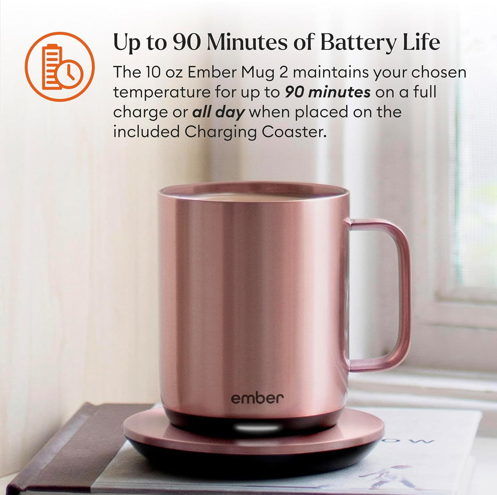 Ember Temperature Control Smart Mug 2, 14 Oz, App-Controlled Heated Coffee Mug with 80 Min Battery Life and Improved Design, Black