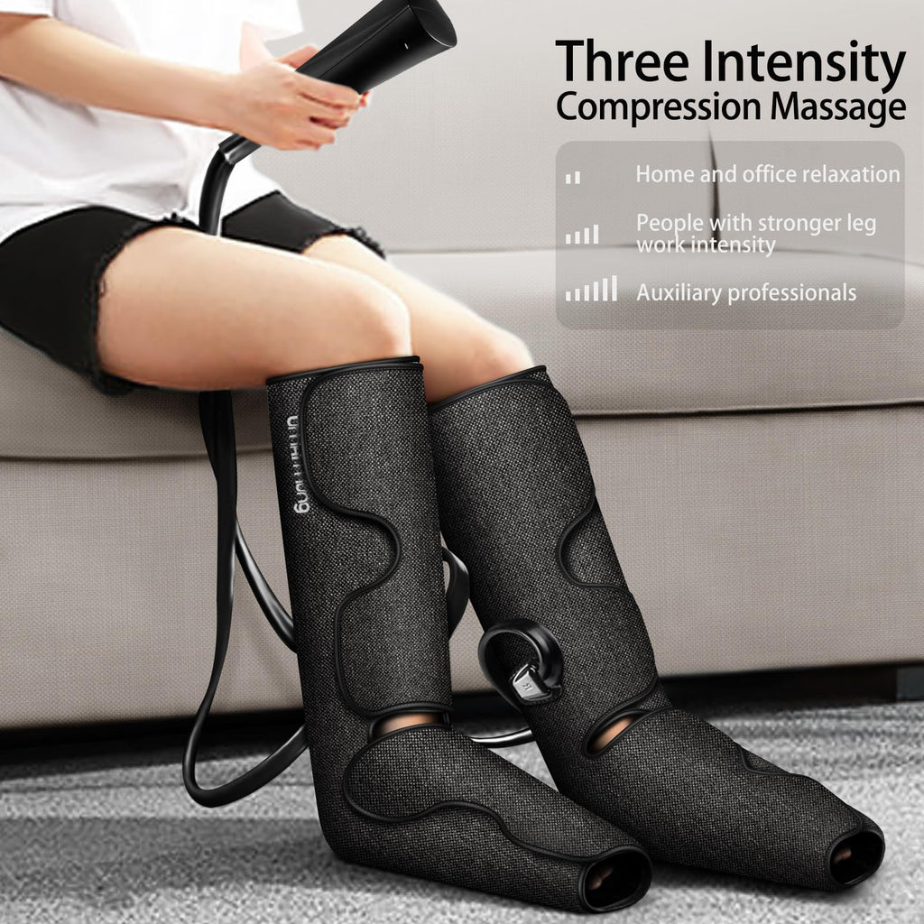 Gifts for Men, Women, Dad, Mom, Mothers Day, Fathers Day, Christmas, Birthday, Air Compression Massager with Heat for Foot, Leg, Knee, Works for Vericose Veins, Muscle Fatigue, Cramps, Swelling, Edema