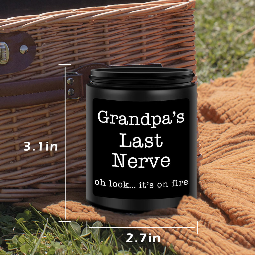 Homsolver Dad Gifts from Daughter Son, Gift for Dad Who Wants Nothing, Birthday Fathers Day Christmas for Stepdad Adoptive Father, Dad's Last Nerve Sandalwood Scented Candle