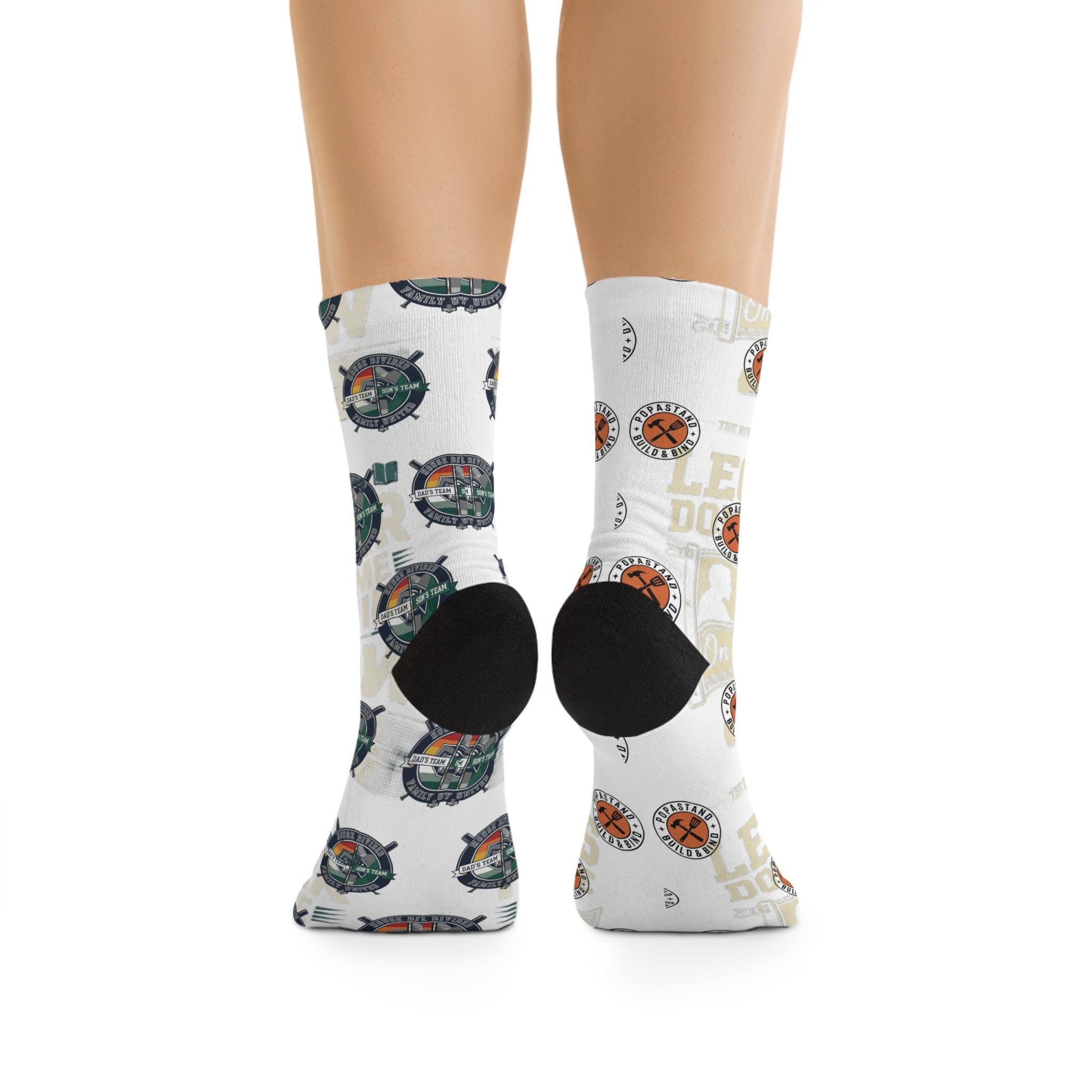 Socks Family Rivalry Vintage Graphic Design Navy Blue Cream Charcoal Forest Green