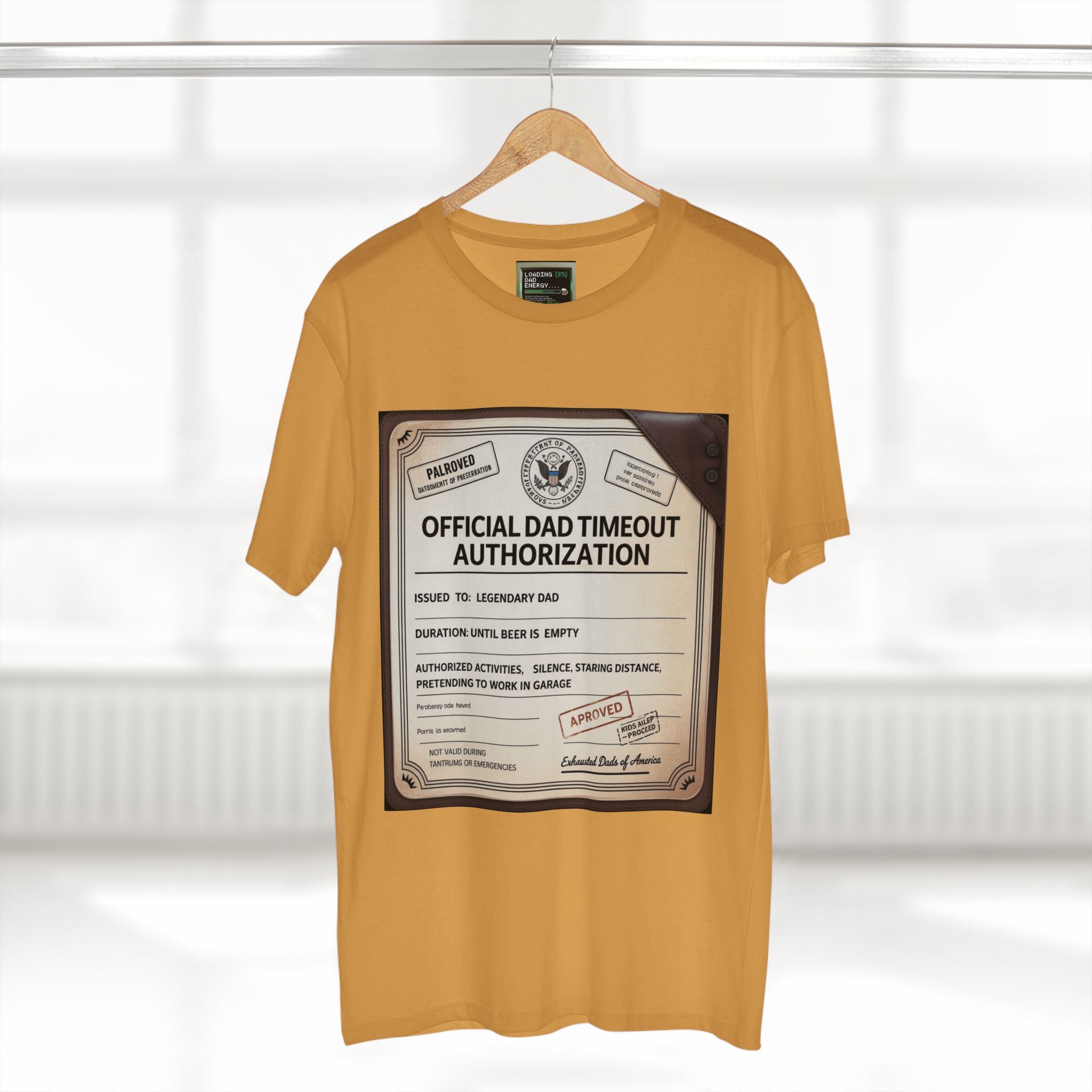 Official Dad Timeout Authorization Tee — "Issued to: Legendary Dad"