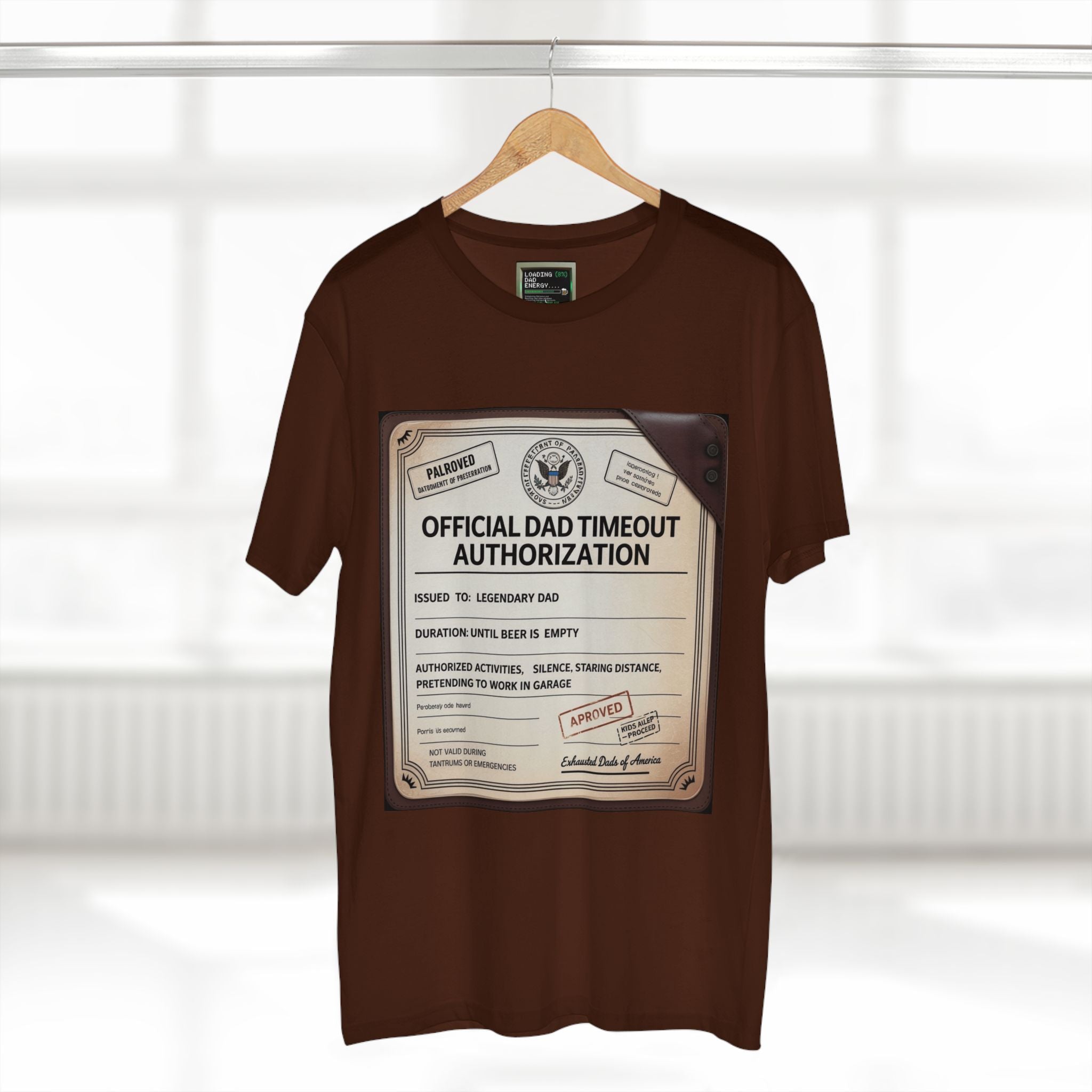 Official Dad Timeout Authorization Tee — "Issued to: Legendary Dad"